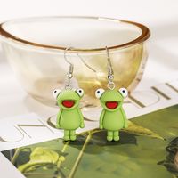 Fashion Green Frog Earrings Wholesale main image 4
