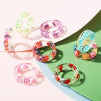 Simple Transparent Fruit Resin Ring Wholesale main image 1