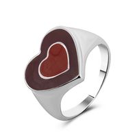 Fashion Double Heart Contrast Color Alloy Dripping Ring main image 6