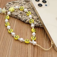 Korean Fashion Pearl Pendant Acrylic Smiley Mobile Phone Chain main image 4