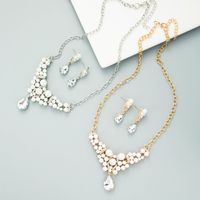 Mode Perlen Strass Ohrringe Halskette Set main image 1