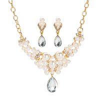 Conjunto De Collar De Aretes De Diamantes De Imitación De Perlas De Moda main image 6