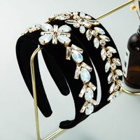 Fashion Water Drop Shaped Glass Drill Flower Headband main image 1