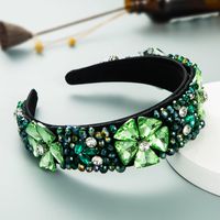 Fashion Crystal Glass Diamond Flower Headband main image 5