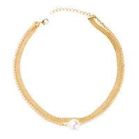 Fashion Metal Inlaid Pearl Pendant Necklace Wholesale main image 6