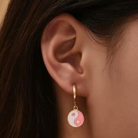 Boucles D&#39;oreilles En Deux Pièces De Personnalité De La Mode Dégoulinant D&#39;huile main image 3