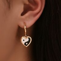 Fashion Personality Dripping Oil Two-piece Earrings main image 4