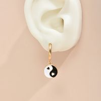 Fashion Personality Dripping Oil Two-piece Earrings main image 5