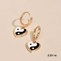 Fashion Personality Dripping Oil Two-piece Earrings main image 6