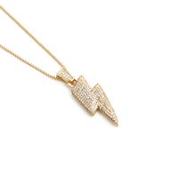 Wholesale Fashion Gold Lightning Pendant Copper Necklace main image 6