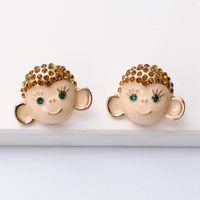 Fashion Retro Monkey Epoxy Animal Earrings Wholesale main image 4