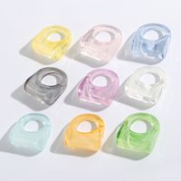 Simple Geometric Transparent Resin Ring Wholesale main image 1