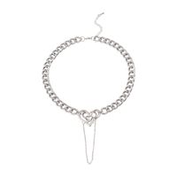 Hip-hop Geometric Thick Chain Heart Necklace Earrings Set main image 6