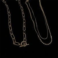 Fashion Multi-layer Square Thick Chain Ot Buckle Necklace main image 5