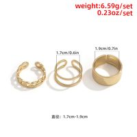 Simple Smooth Alloy Hollow Chain Open Combination Ring main image 5