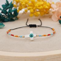 Simple Natural Shell Lucky Eyes Rice Beads Hand-woven Colorful Beaded Bracelet main image 3