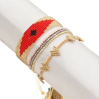 Ethnic Style Lucky Eyes Beaded Rice Bead Woven Heart Bracelet main image 1