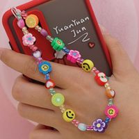 Simple Ethnic Smiling Face Woven Beaded Mobile Phone Chain sku image 1