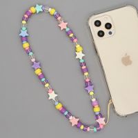 Bohemian Colored Letter Smiley Face Mobile Phone Lanyard sku image 6