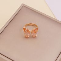 Fashion Zircon Butterfly Opening Adjustable Ring Wholesale sku image 2