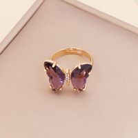 Fashion Zircon Butterfly Opening Adjustable Ring Wholesale sku image 5