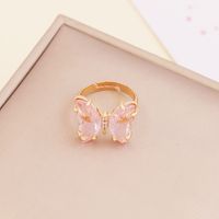 Fashion Zircon Butterfly Opening Adjustable Ring Wholesale sku image 6