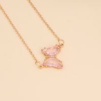 Wholesale Fashion Multicolor Butterfly Pendent Copper Necklace sku image 4