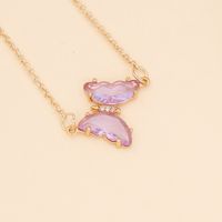 Wholesale Fashion Multicolor Butterfly Pendent Copper Necklace sku image 6