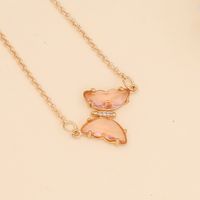 Wholesale Fashion Multicolor Butterfly Pendent Copper Necklace sku image 8