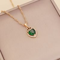 Fashion Multi-color Full Diamond Heart Necklace sku image 4