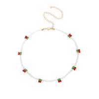 Fashion Crystal Beaded Necklace Bracelet Ring Set sku image 3