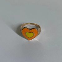 Fashion Double Heart Contrast Color Alloy Dripping Ring sku image 4