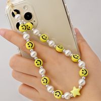Korean Fashion Pearl Pendant Acrylic Smiley Mobile Phone Chain sku image 1