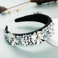 Fashion Crystal Glass Diamond Flower Headband sku image 1