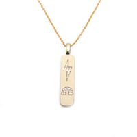 Wholesale Fashion Gold Lightning Pendant Copper Necklace sku image 1