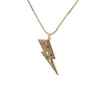 Wholesale Fashion Gold Lightning Pendant Copper Necklace sku image 3