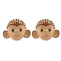 Fashion Retro Monkey Epoxy Animal Earrings Wholesale sku image 1