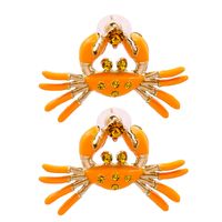 Retro Oil Dripping Crab Diamond Alloy Earrings Wholesale sku image 2
