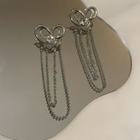 Hip-hop Geometric Thick Chain Heart Necklace Earrings Set sku image 1