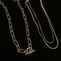 Fashion Multi-layer Square Thick Chain Ot Buckle Necklace sku image 1