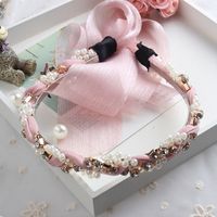 Korean Style Fashion Yarn Solid Color Streamer Headband Wholesale sku image 5