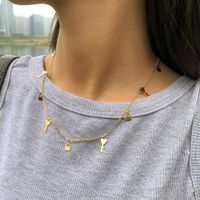 Simple Ethnic Style Geometric Lock Single-layer Necklace sku image 1