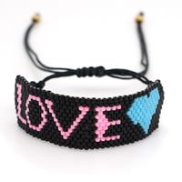 Bohemia Style Rice Beads Hand-woven Letters Bracelet sku image 1