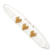 Simple Ethnic Style Rainbow Heart Hand-woven Rice Bead Couple Bracelet sku image 3