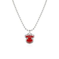 Punk Style Simple Red Cute Bull Head Rotating Pendant Necklace sku image 1