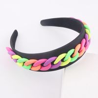 Fashion Wide-brimmed Color Chain Decoration Headband sku image 1