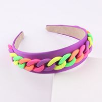 Fashion Wide-brimmed Color Chain Decoration Headband sku image 4