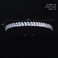 Fashion Leaf Metal Inlay Pearl Zircon Hair Band 1 Piece sku image 6