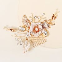 Retro Spray Paint Flower Handmade Hair Comb sku image 1