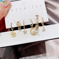 Yakemiyou Fashion Star Copper Inlaid Zircon Artificial Gemstones Earrings sku image 1